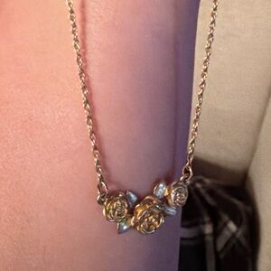 James Avery yellow Gold Rose Necklace